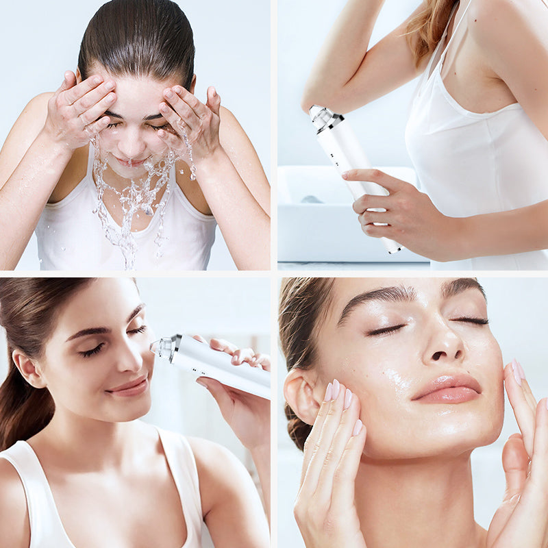deep pore cleansing with interchangeable suction tips