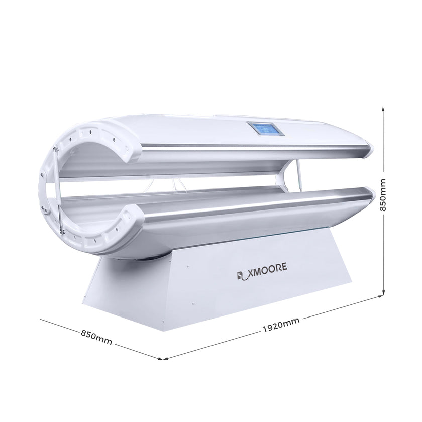 cosmetic tanning bed with adjustable treatment time